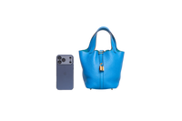 HERMÈS PICOTIN 18 BLEU HYDRA-CLÉMENCE GOLD HDWR
