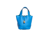 HERMÈS PICOTIN 18 BLEU HYDRA-CLÉMENCE GOLD HDWR