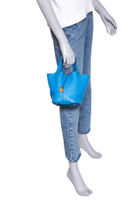 HERMÈS PICOTIN 18 BLEU HYDRA-CLÉMENCE GOLD HDWR