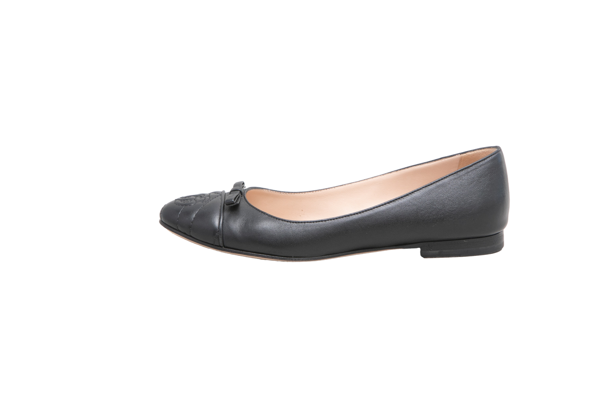 GUCCI BALLET FLATS GG MARMONT BLACK - 36 BR
