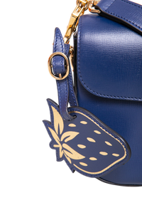GUCCI MINI HORSEBIT 1955 AZALEA CALFSKIN NAVY WITH CHARM ON BOARD
