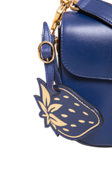 GUCCI MINI HORSEBIT 1955 AZALEA CALFSKIN NAVY WITH CHARM ON BOARD