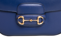GUCCI MINI HORSEBIT 1955 AZALEA CALFSKIN NAVY WITH CHARM ON BOARD