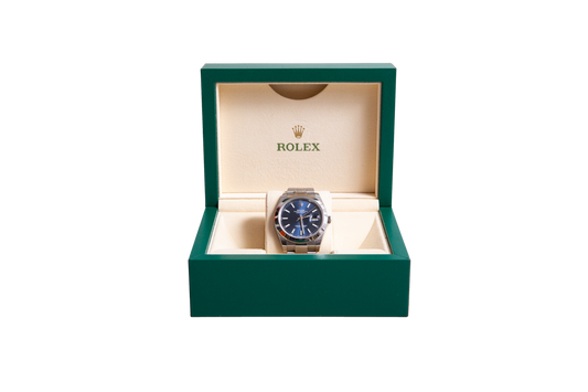 ROLEX DETEJUST 41 MM OYSTER PERPETUAL AÇO BLUE DIAL - 2022