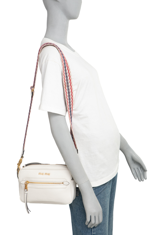 MIU MIU CROSSBODY MADRAS BANDOLIERA WHITE