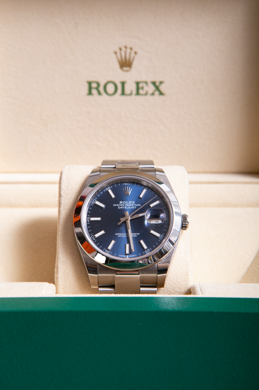 ROLEX DETEJUST 41 MM OYSTER PERPETUAL AÇO BLUE DIAL - 2022