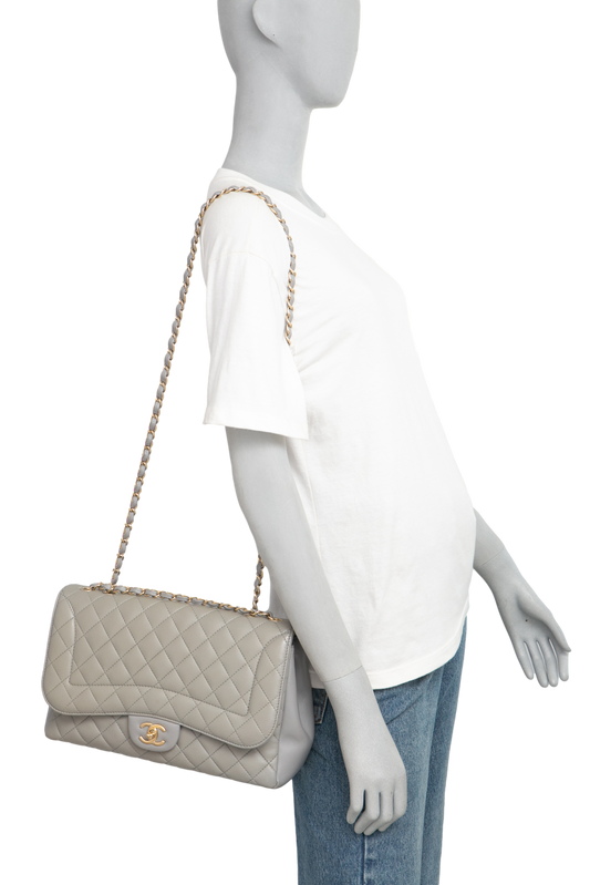CHANEL CLASSIC FLAP JUMBO PEARL GREY