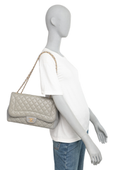 CHANEL CLASSIC FLAP JUMBO PEARL GREY