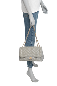 CHANEL CLASSIC FLAP JUMBO PEARL GREY