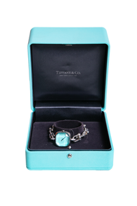 TIFFANY & CO. HARDWARE SILVER/DIAMONDS WATCH SOLEIL TIFFANY BLUE DIAL
