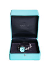 TIFFANY & CO. HARDWARE SILVER/DIAMONDS WATCH SOLEIL TIFFANY BLUE DIAL