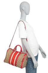 GUCCI BOSTON MEDIUM GG CANVAS & RED FIRE