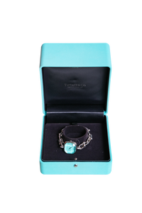TIFFANY & CO. HARDWARE SILVER/DIAMONDS WATCH SOLEIL TIFFANY BLUE DIAL