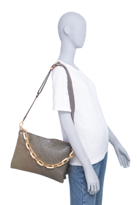 LV COUSSIN LAMBSKIN EMBOSSED MONOGRAM MM KHAKI