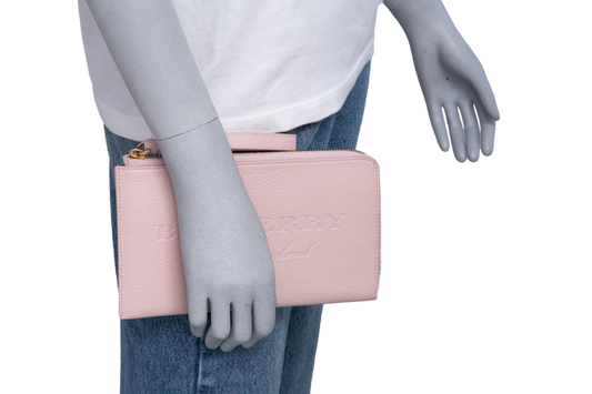 BURBERRY POUCH WALLET PALE ASH ROSE BLUSH