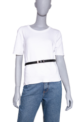 KHAITE MANHATTAN BELT BLACK/SILVER