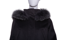 LORO PIANA ICERY CASHMERE PARK WITH FUR BLACK