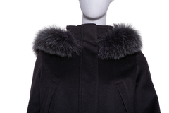 LORO PIANA ICERY CASHMERE PARK WITH FUR BLACK