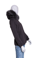 LORO PIANA ICERY CASHMERE PARK WITH FUR BLACK