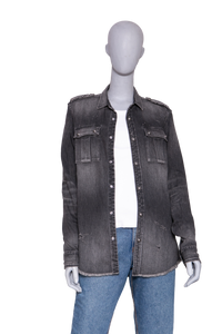 BALMAIN JACKET OVERSIZED DESTROYED BLACK