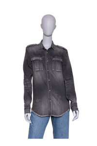 BALMAIN JACKET OVERSIZED DESTROYED BLACK