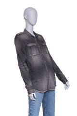 BALMAIN JACKET OVERSIZED DESTROYED BLACK
