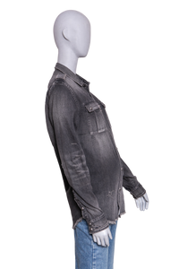 BALMAIN JACKET OVERSIZED DESTROYED BLACK