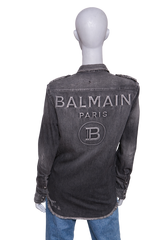 BALMAIN JACKET OVERSIZED DESTROYED BLACK