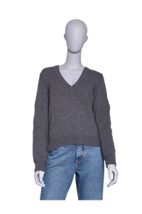 CELINE V NECK CASHMERE GREY