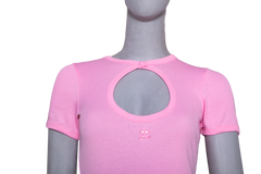 COURRÈGES PINK CIRCLE CONTRAST TSHIRT