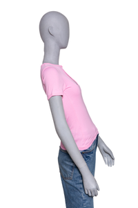 COURRÈGES PINK CIRCLE CONTRAST TSHIRT