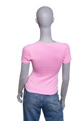 COURRÈGES PINK CIRCLE CONTRAST TSHIRT