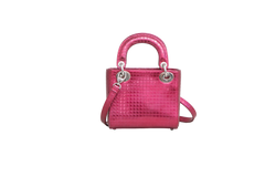 DIOR METALLIC PATENT MICRO CANNAGE MINI LADY DIOR FUCHSIA