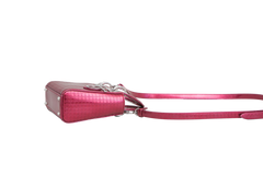 DIOR METALLIC PATENT MICRO CANNAGE MINI LADY DIOR FUCHSIA