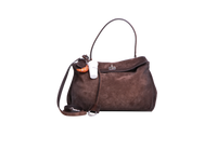 BALENCIAGA RODEO MEDIUM SUEDE LIGHT EXPRESSO-CHARM COFFEE CUP/CROISSANT