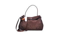 BALENCIAGA RODEO MEDIUM SUEDE LIGHT EXPRESSO-CHARM COFFEE CUP/CROISSANT