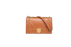 DIOR DIORAMA SMALL STUDDED TAN CHAIN