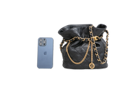 CHANEL DRAWSTRING LAMBSKIN QUILTED JEWEL