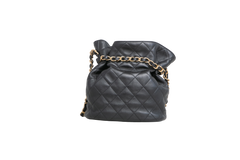 CHANEL DRAWSTRING LAMBSKIN QUILTED JEWEL