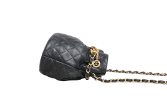 CHANEL DRAWSTRING LAMBSKIN QUILTED JEWEL