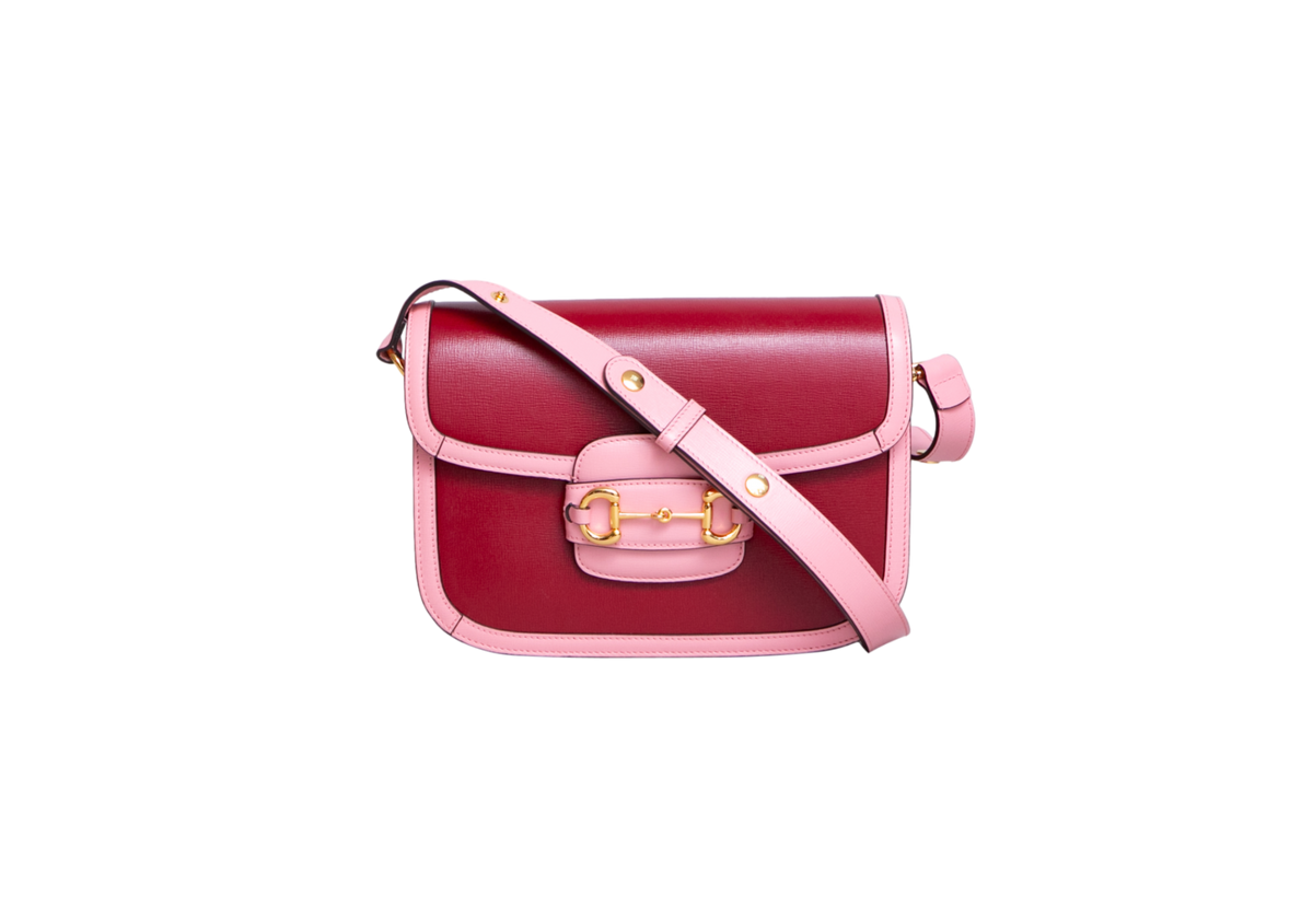 GUCCI HORSEBIT 1955 CALFSKIN AZALEA/RED