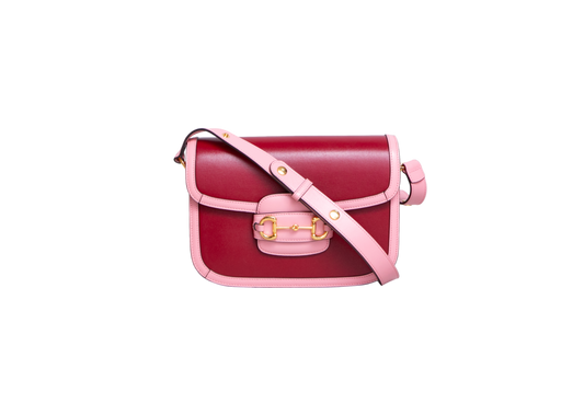 GUCCI HORSEBIT 1955 CALFSKIN AZALEA/RED