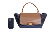 CELINE TRAPEZE LARGE MARINE & CARAMEL