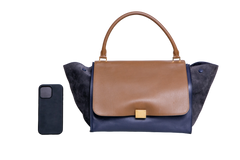 CELINE TRAPEZE LARGE MARINE & CARAMEL