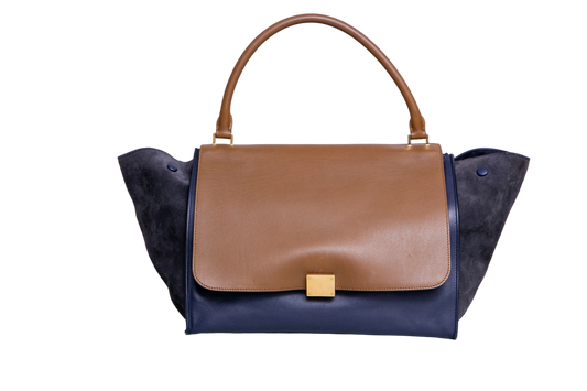CELINE TRAPEZE LARGE MARINE & CARAMEL