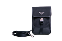 PRADA PHONE CASE BLACK NYLON & SAFFIANO