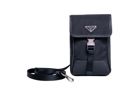 PRADA PHONE CASE BLACK NYLON & SAFFIANO