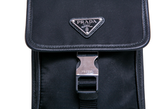 PRADA PHONE CASE BLACK NYLON & SAFFIANO