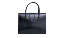 PRADA TURNLOCK FLAP HANDBAG BLACK/YELLOW