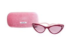 MIU MIU CATEYE ACETATE CRYSTAL BURGUNDY/ROSE